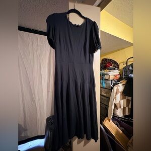 Loft BabyDoll Black Mid Knee Dress